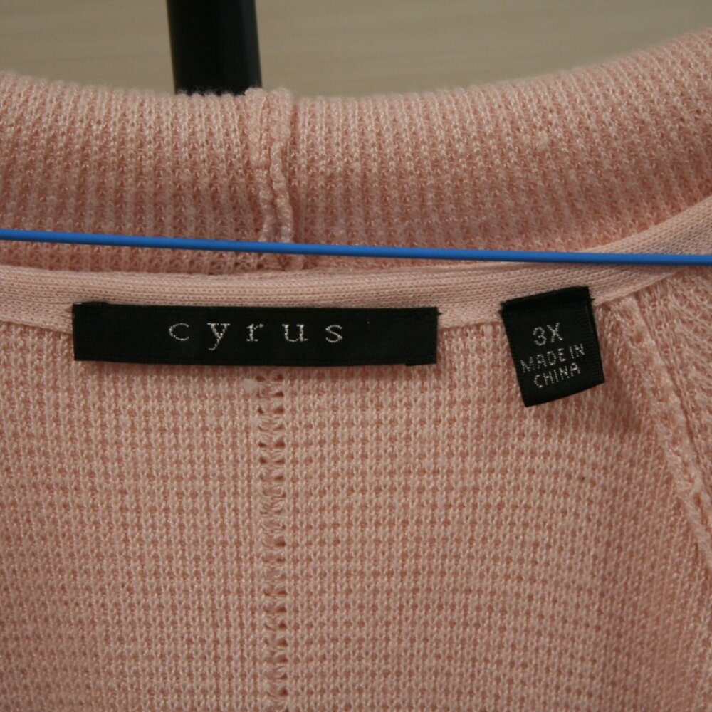 Cyrus Hooded Open Front Cardigan, Light Pink, Size 3X - Picture 2 of 4